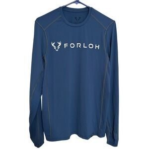 Forloh Men's SolAir Long Sleeve Shirt small blue lightweight stretch 50+ UPF